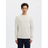 SELECTED Maglione Girocollo in Cotone Dane Light Grey Melange