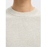 SELECTED Maglione Girocollo in Cotone Dane Light Grey Melange