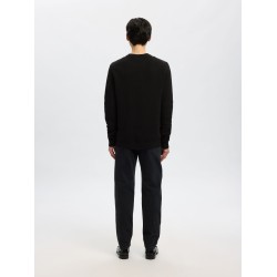 SELECTED Maglione Girocollo in Cotone Dane Black