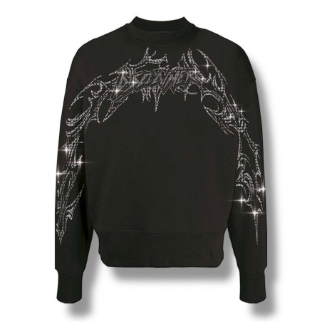 DISCLAIMER Felpa Girocollo Con Strass Cod: 55197 Nero