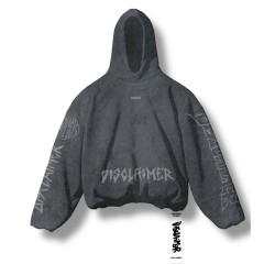 DISCLAIMER Felpa Cappuccio Boxy Cod: 55372 Nero Delavè