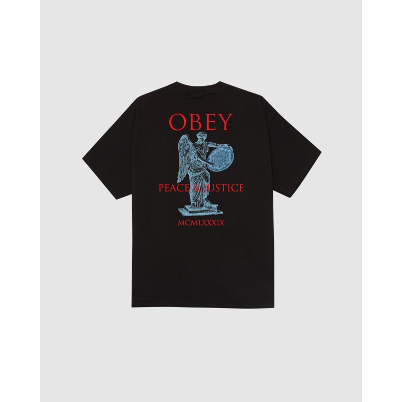 OBEY Peace € Justice Statue Classic Tee Black