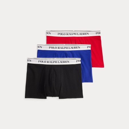POLO RALPH LAUREN Tre paia di boxer in cotone stretch Red/heritge Ryl/bl