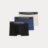 POLO RALPH LAUREN Tre paia di boxer in cotone stretch Blk/Navy/Heather