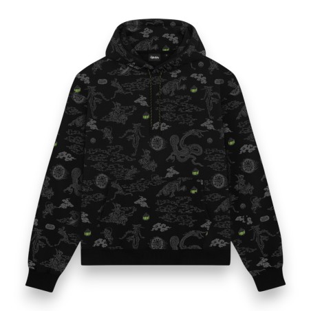 DOLLY Yokai Pattern Hoodie Black