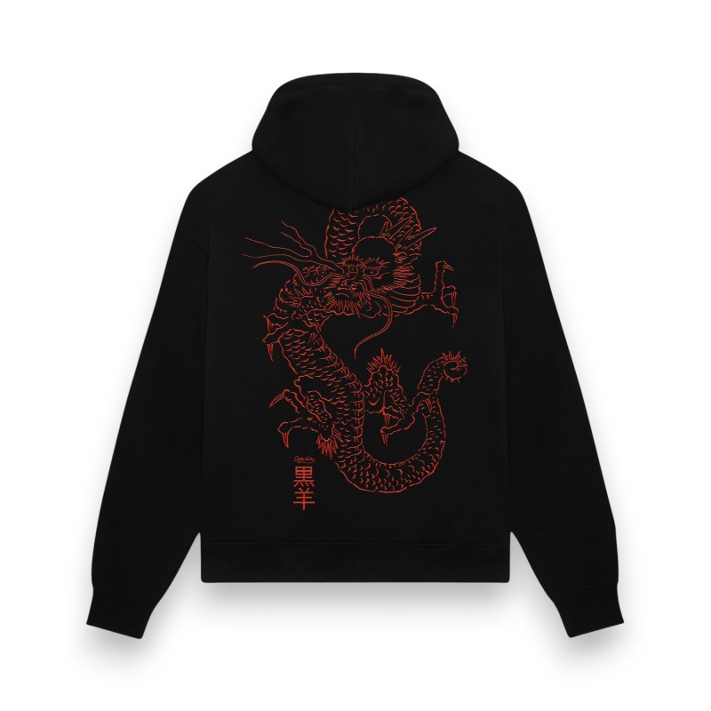 DOLLY NOIRE Tatsu Hoodie Black Orange