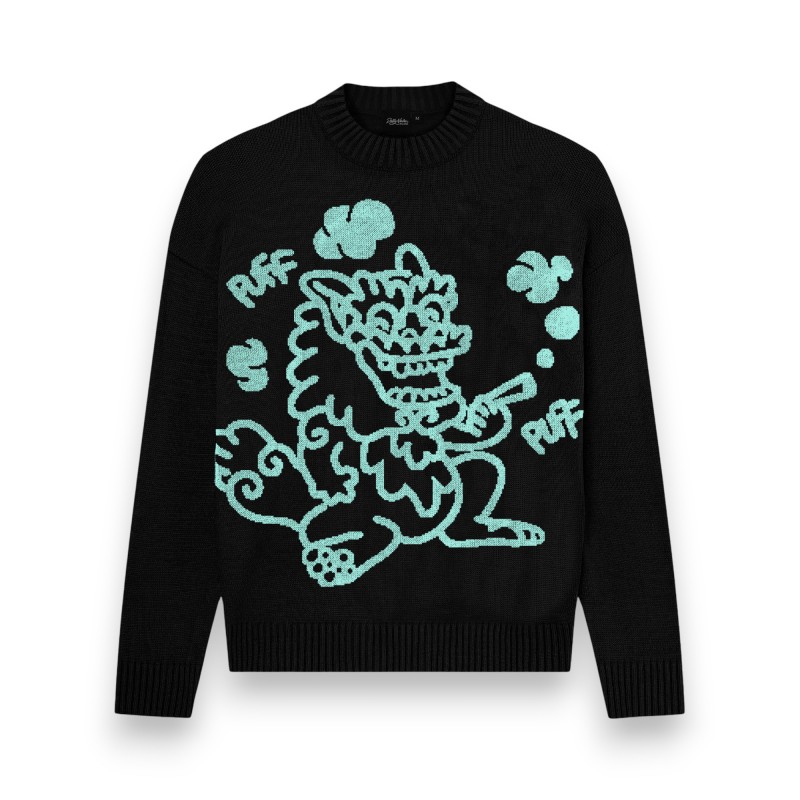 DOLLY NOIRE Puff Dragon Sweater Black