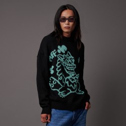 DOLLY NOIRE Puff Dragon Sweater Black