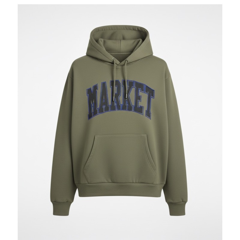 MARKET STUDIOS Felpa Cappuccio Logo Con Apllicazione Pietre Colorate