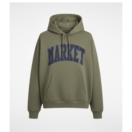 MARKET STUDIOS Felpa Cappuccio Logo Con Apllicazione Pietre Colorate