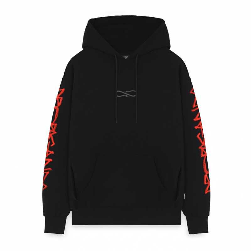 PROPAGANDA Script Embroidery Hoodie Black