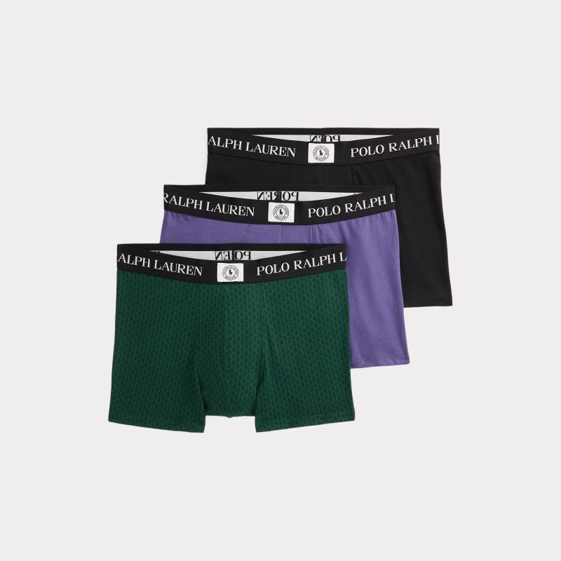 POLO RALPH LAUREN 3 Pack Boxer Verde-Viola-Nero