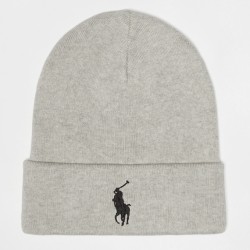 POLO RALPH LAUREN Beanie Grigio con Cavallino Ricamato