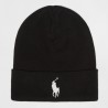 POLO RALPH LAUREN Beanie Nero con Cavallino Ricamato