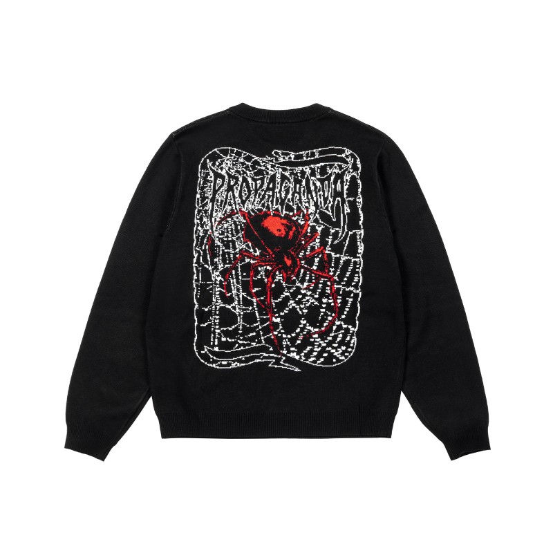 PROPAGANDA Ribs Spider Sweater Black