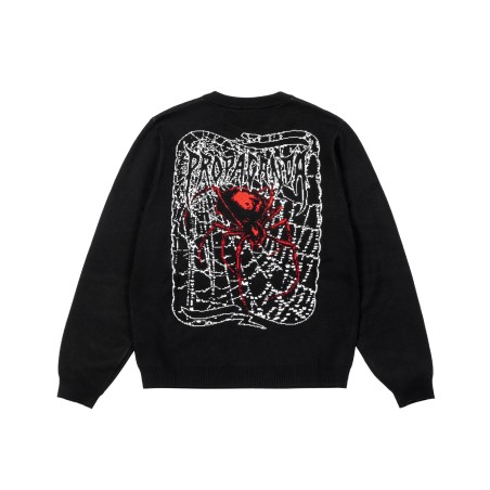 PROPAGANDA Ribs Spider Sweater Black