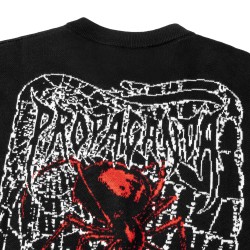 PROPAGANDA Ribs Spider Sweater Black