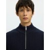 SELECTED Maglione Half Zip Blue