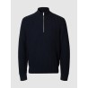SELECTED Maglione Half Zip Blue