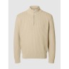 SELECTED Maglione Half Zip Panna