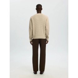 SELECTED Cardigan in Maglia di Cotone Tom Panna