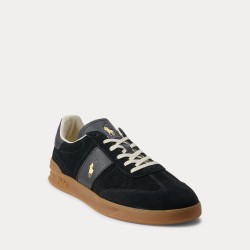 POLO RALPH LAUREN Sneaker Heritage Aera Pelle e Camoscio Black