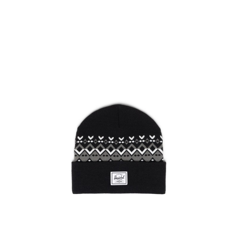 HERSCHEL Elmer Fair Isle Beanie Black Limited Edition