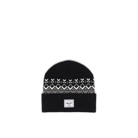 HERSCHEL Elmer Fair Isle Beanie Black Limited Edition