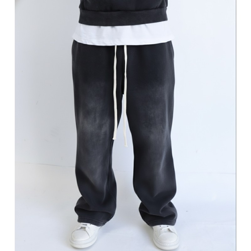 Pantalone Tuta Baggy Nero Stone Washed