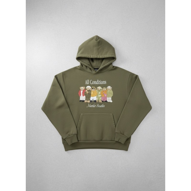 MARKET STUDIOS Felpa Bear Con Cappuccio Kelp