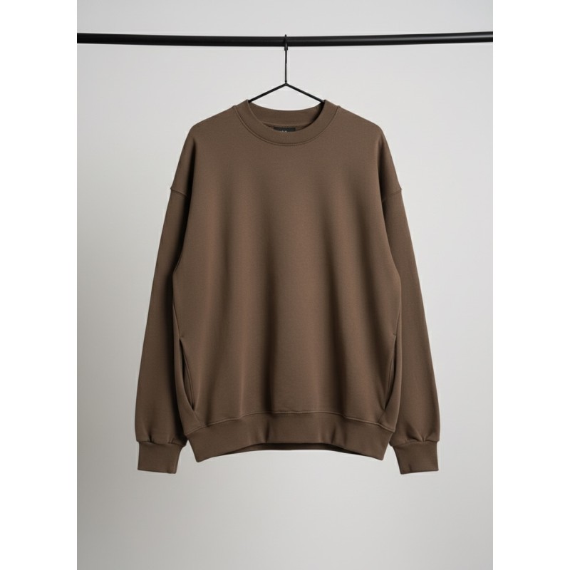 DISCLAIMER Felpa Girocollo Cod: 55368 Cioccolato