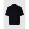 SELECTED Polo in Maglia di Cotone Dane Blu
