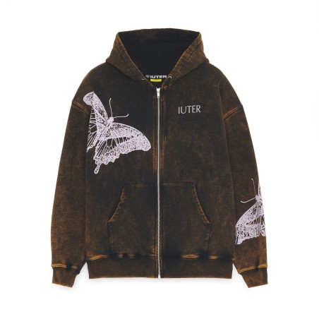 IUTER Butterfly Marble Zip Hood