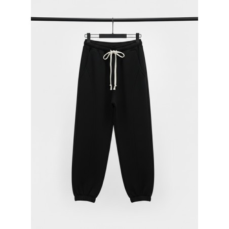 Pantalone Tuta Baggy Con Elastico sul Fondo Nero